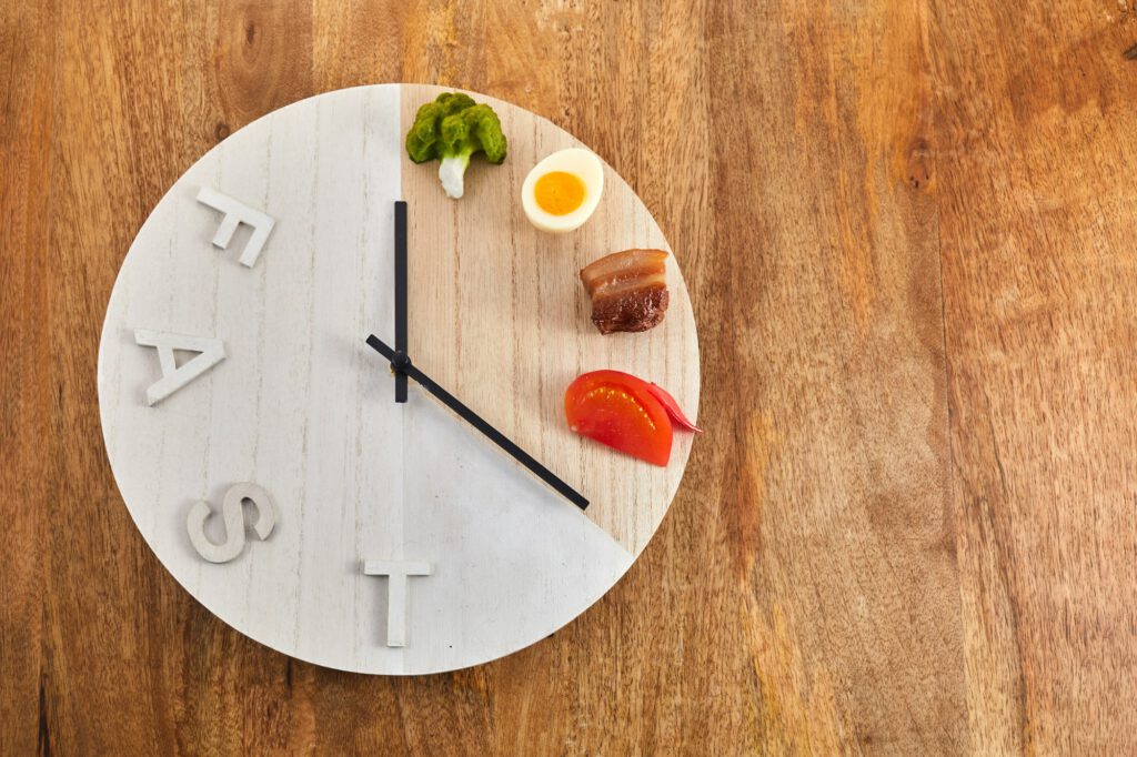Intermittent fasting. Healthy breakfast, diet food concept. Organic meal. Fat loss concept.