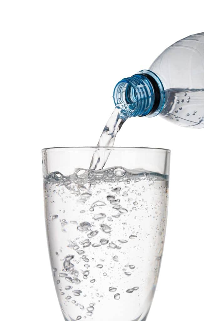 water bottle pour water to glass